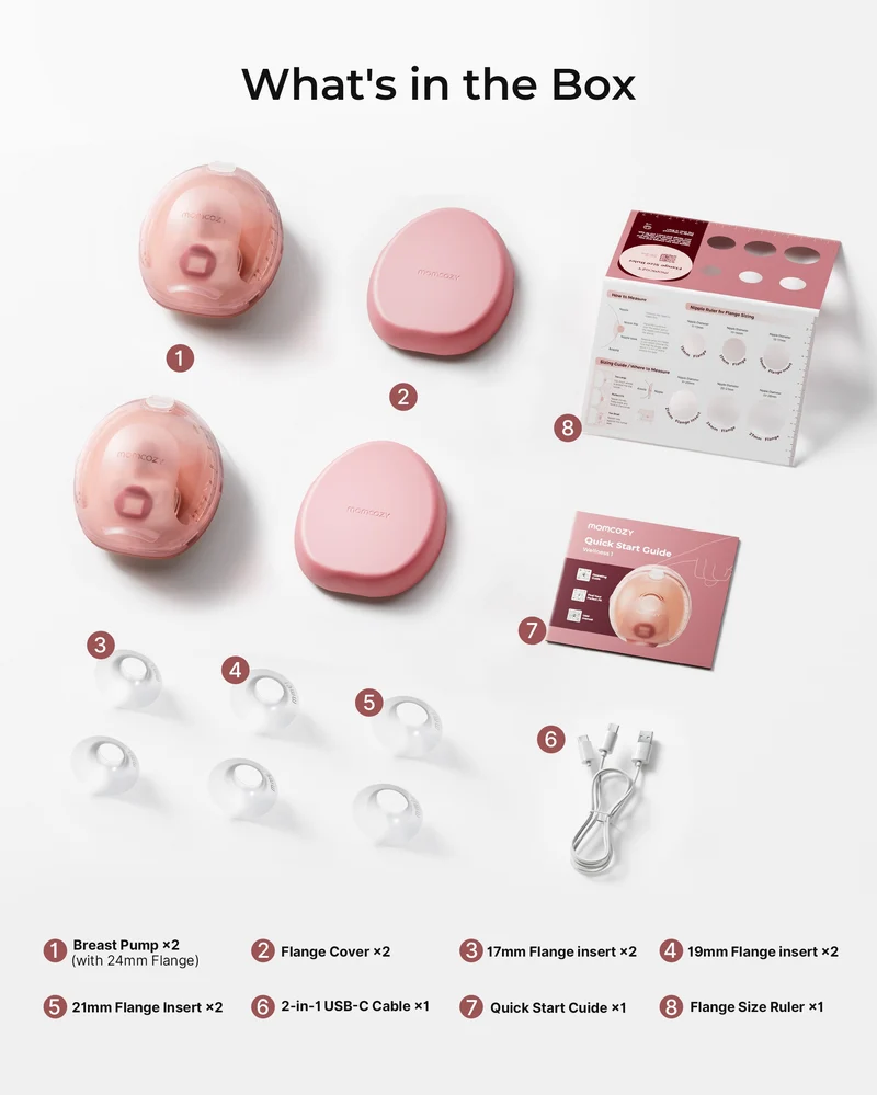 Momcozy Wellness 1 Tragbare Milchpumpe mit Wärmemassage