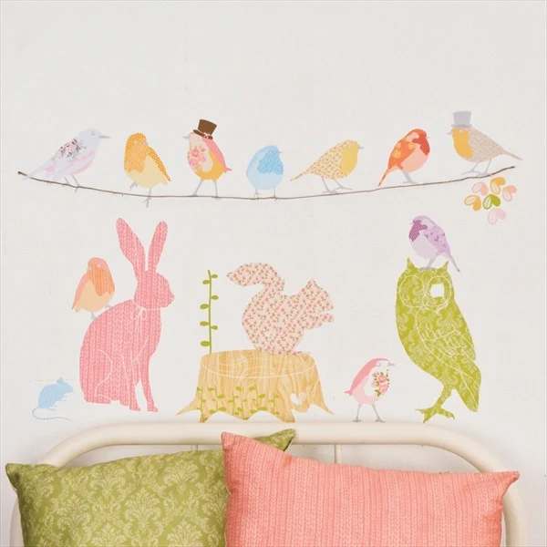 Medium Forest Critters Decals - Girly