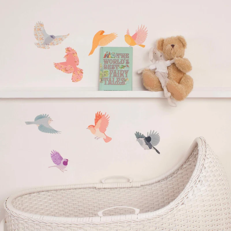 Small Flying Twitter Decals - Girly