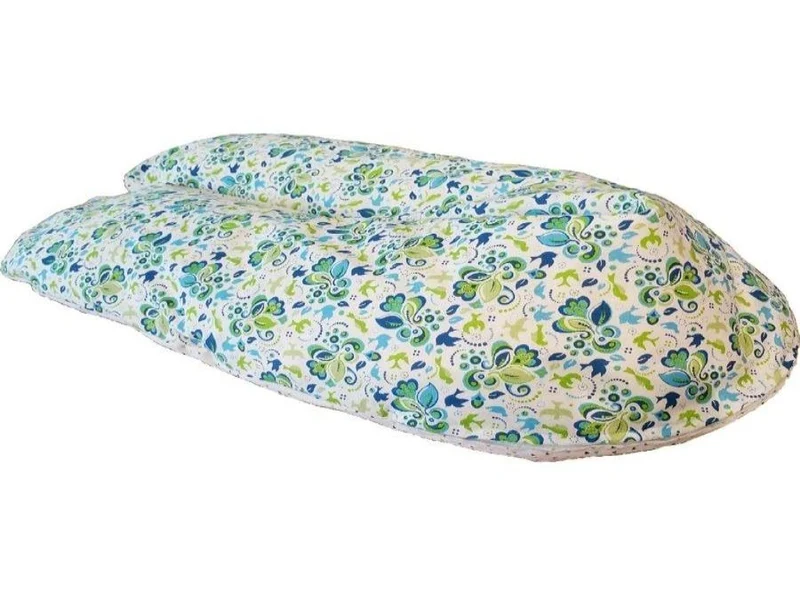 Stillkissen oder Seitenschläferkissen Lagerungskissen grün-blaues Blumen Muster 31 von Atelier MiaMia