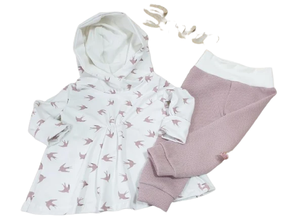 Baby und Kinder Leggins Waffel Jersey Rosa Größe 50-116 von Atelier MiaMia