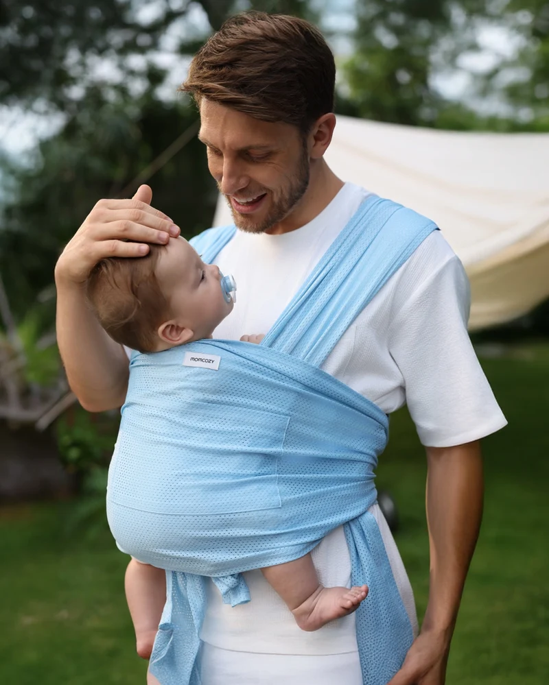 Einfach freihändig zu tragen - Babytragetuch