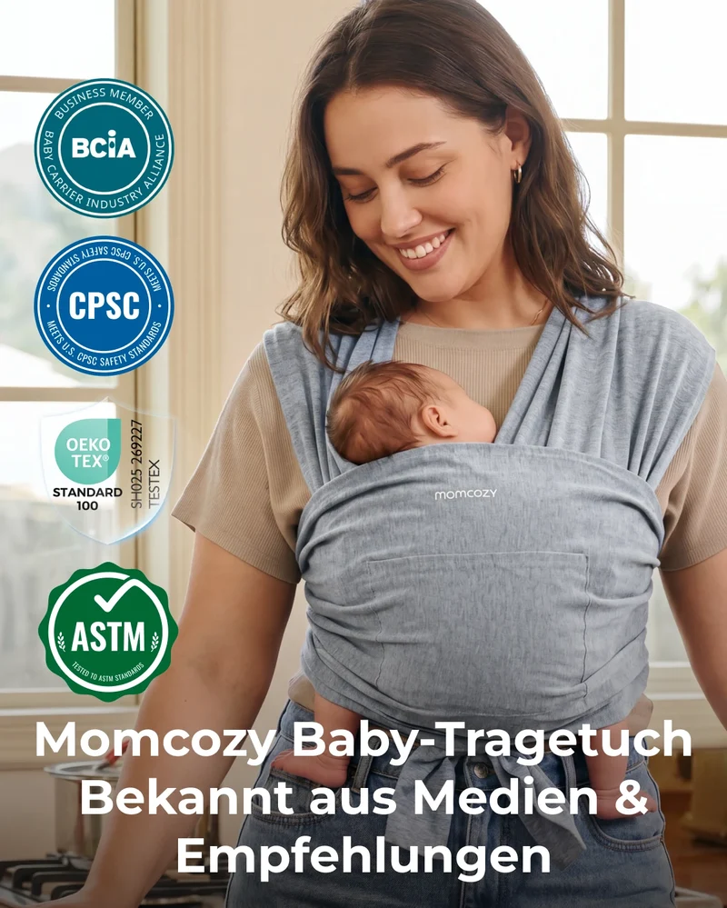 Einfach freihändig zu tragen - Babytragetuch