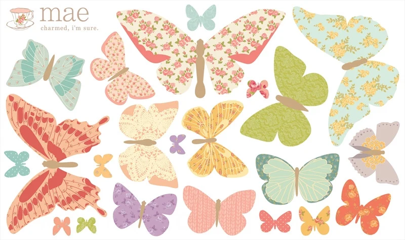 Small Butterfly Decals - Girly