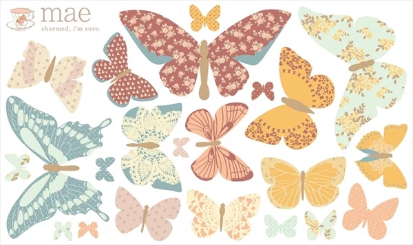 Small Butterfly Decals - Antique