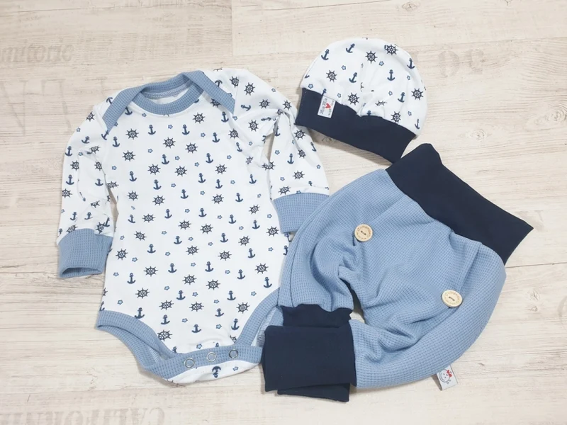 Body kurz und lang ärmlig auch als Baby Set Anker 10 von Atelier MiaMia