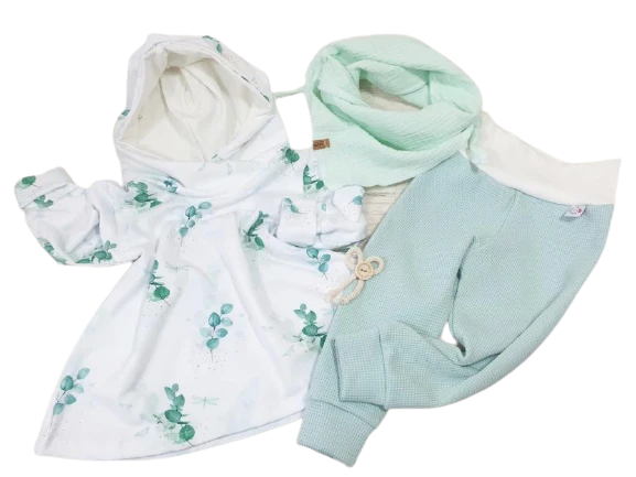 Baby und Kinder Leggins Mint Waffel- Jersey Größe 50-116 von Atelier MiaMia