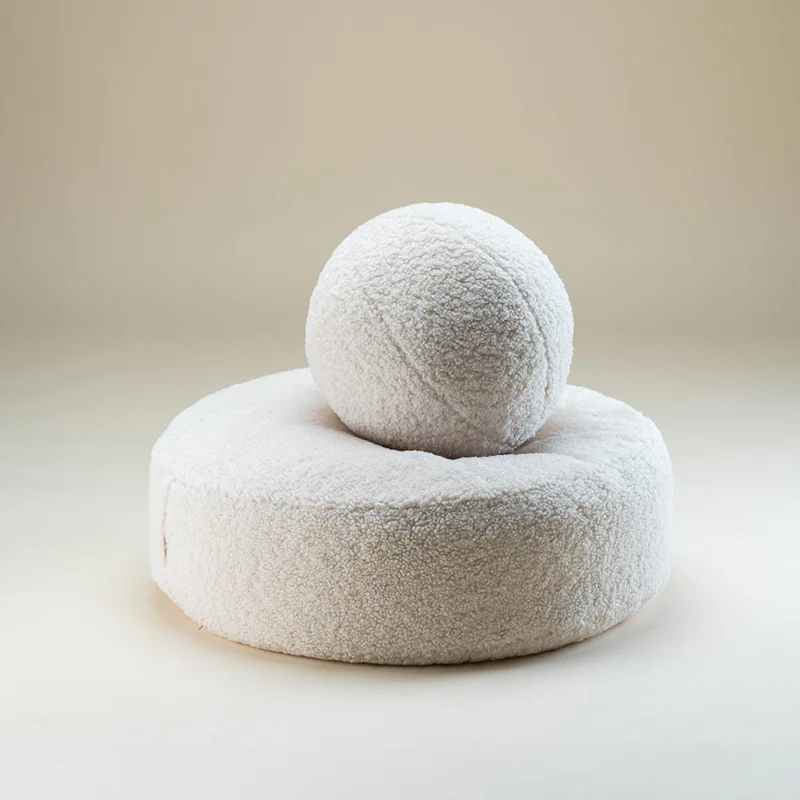 Bodenkissen Pouf aus Teddy-Stoff
