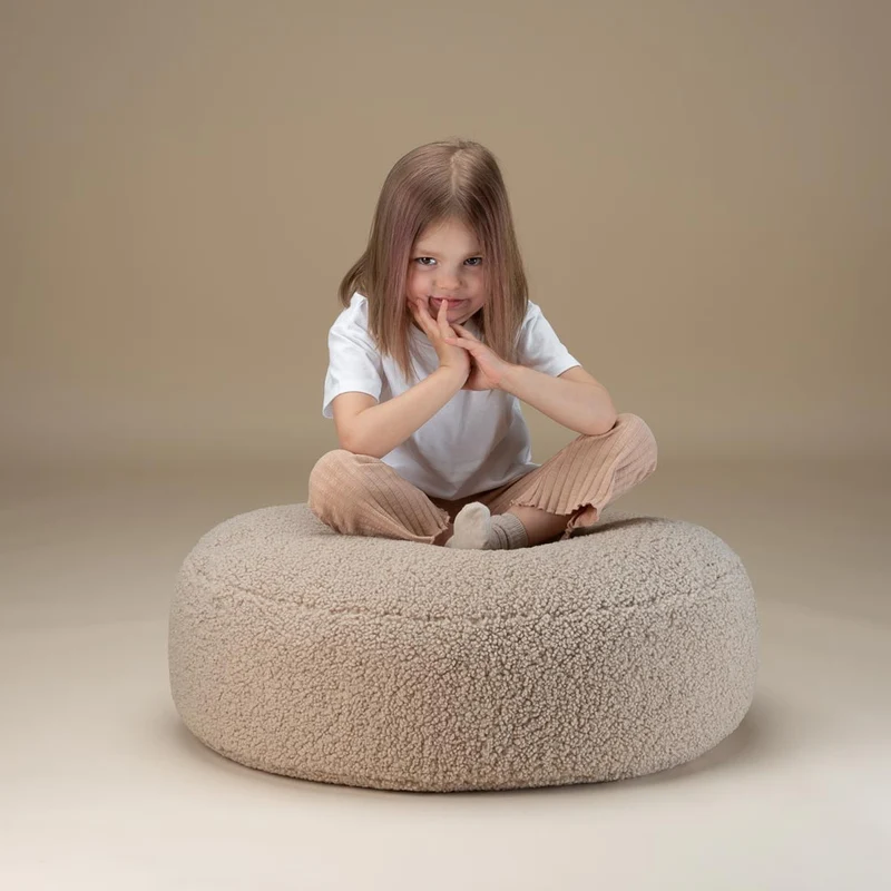 Bodenkissen Pouf aus Teddy-Stoff