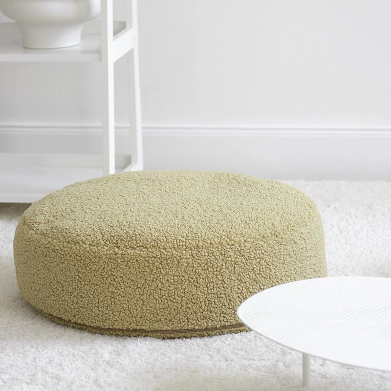 Bodenkissen Pouf aus Teddy-Stoff