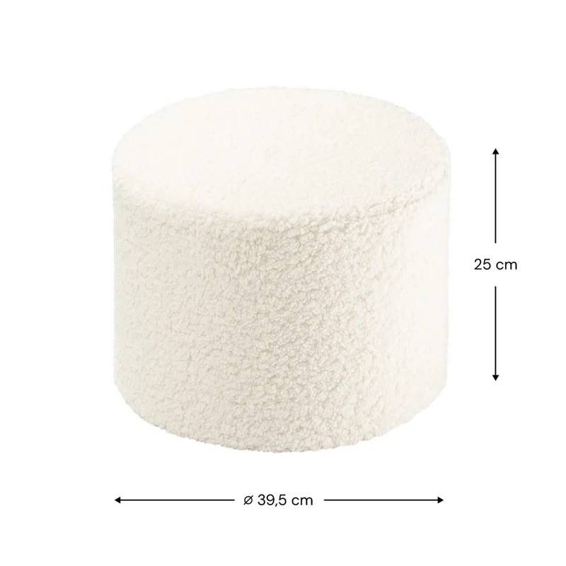 Pouf aus Teddy-Stoff