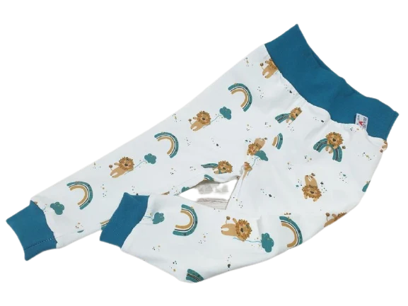 Baby und Kinder Leggins Löwe Regenbogen Größe 50-116 von Atelier MiaMia