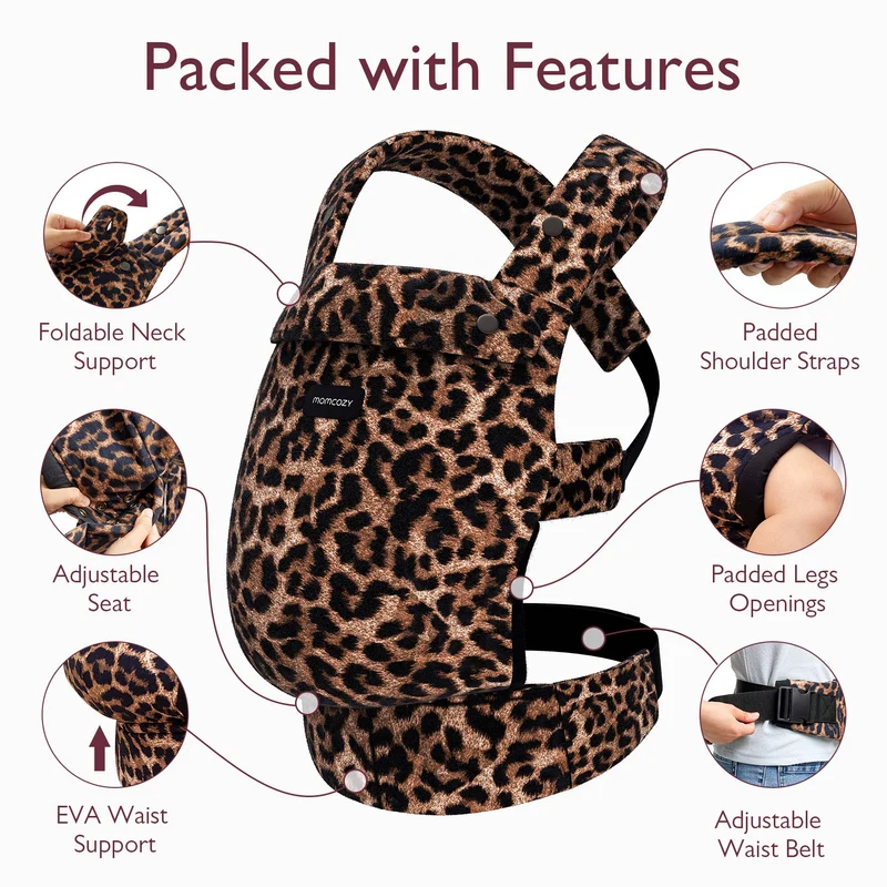 Momcozy PureHug Babytrage – Farbe Leopardenmuster