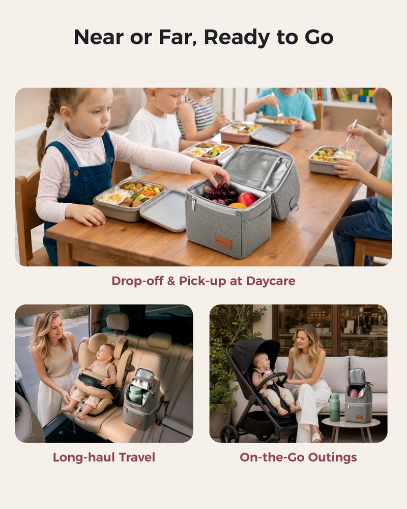 Flaschenwärmer, Flaschenkühler und Kühltasche für Muttermilch