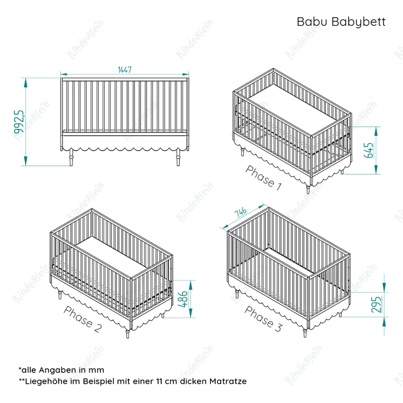 Mitwachsendes Babybett BaBu