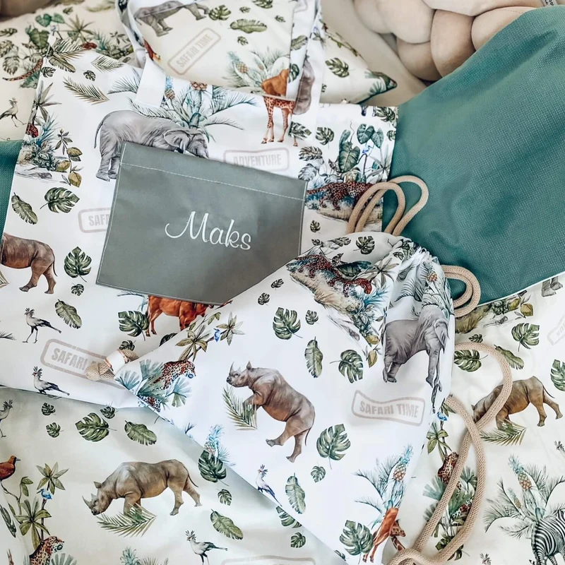 Kita-Set aus Decke & Kissenbezug inkl. Wechselbeutel & Tasche | Premium Baumwolle & Samt