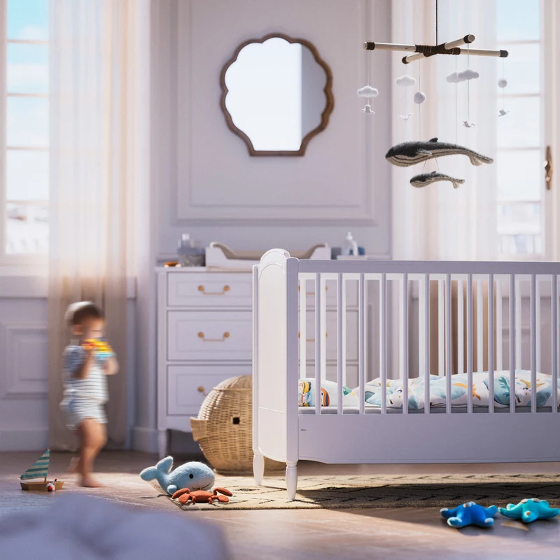 Mitwachsendes Babybett Lafayette in weiß