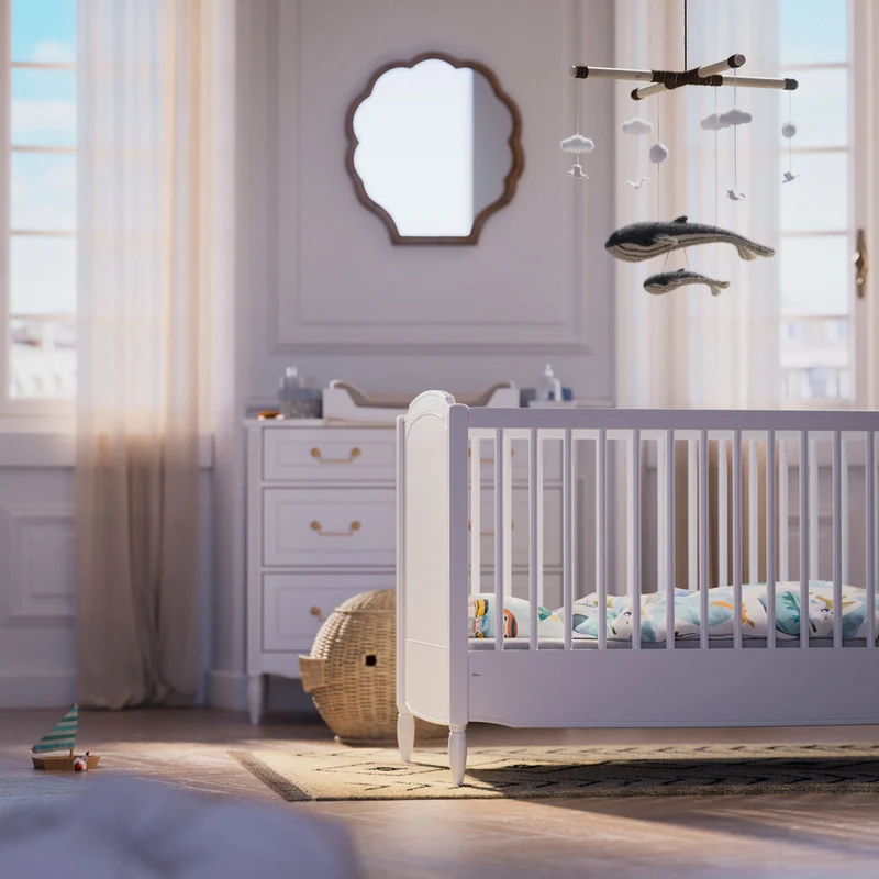 Mitwachsendes Babybett Lafayette in weiß