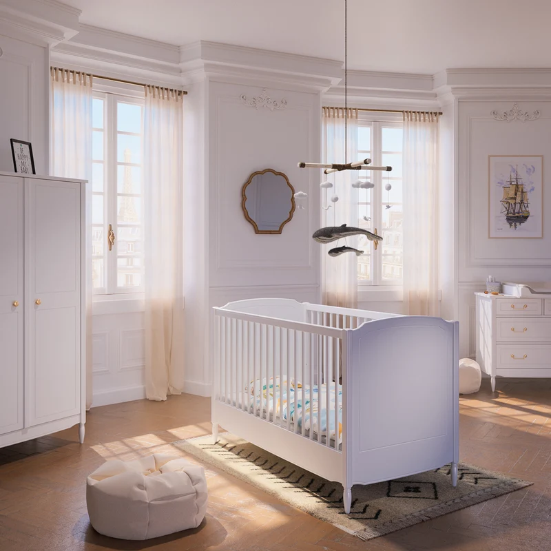 Mitwachsendes Babybett Lafayette in weiß