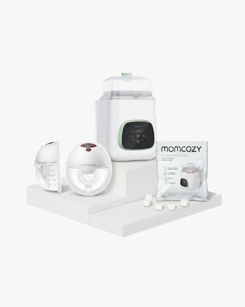 M5 Smart Milchpumpe, Flaschenreiniger und Reinigungsblock