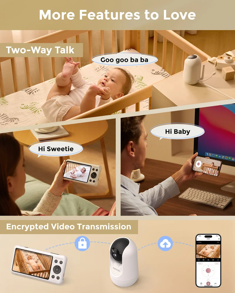 Momcozy 5-Zoll Dual-Mode Intelligentes Babyphone-BM04