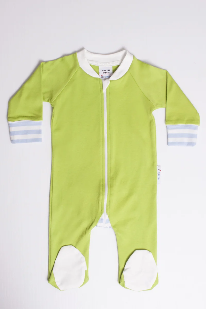 Lil Zipper Green Romper