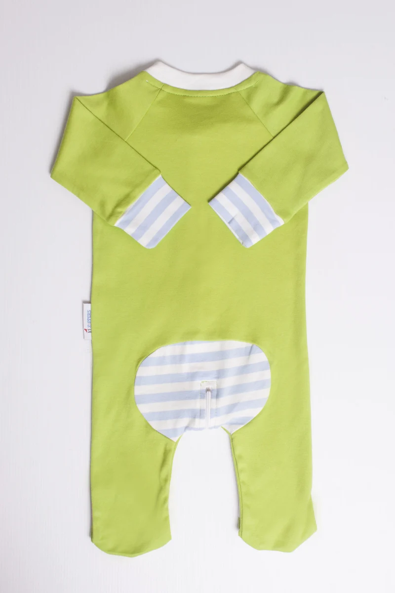 Lil Zipper Green Romper