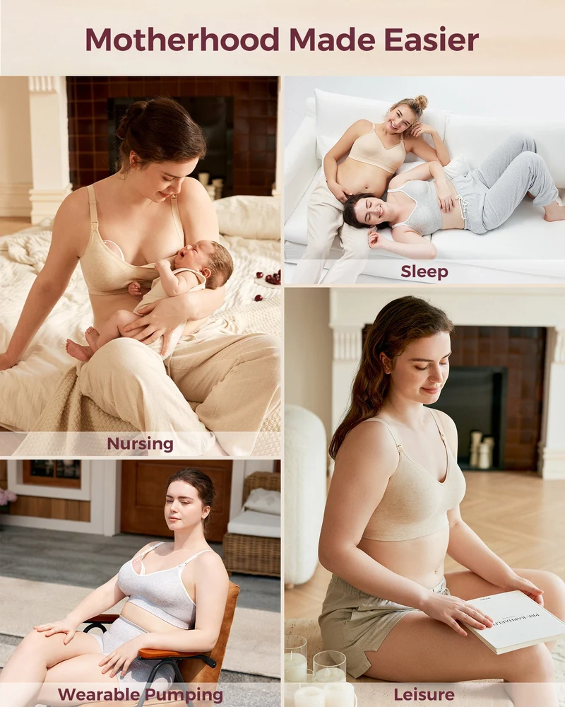 Momcozy Weicher U.S. Baumwolle Nahtloser Mutterschafts-BH