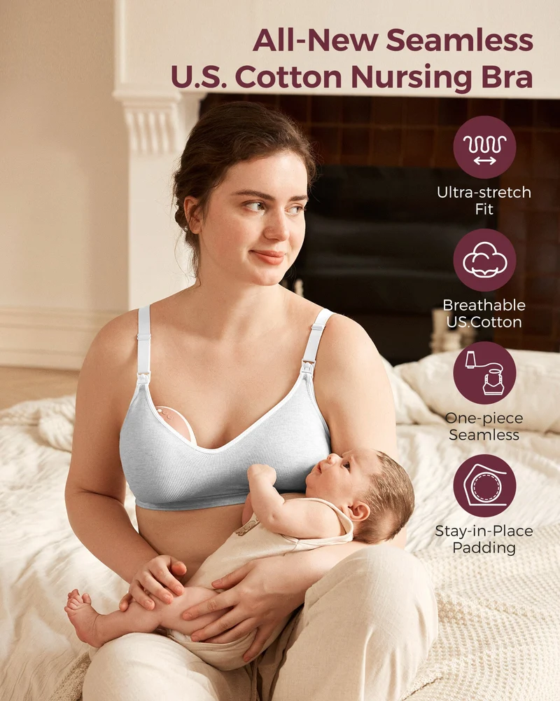 Momcozy Weicher U.S. Baumwolle Nahtloser Mutterschafts-BH