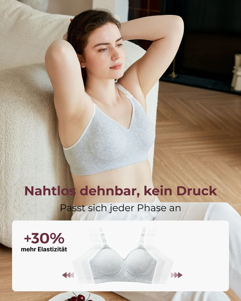 Momcozy Weicher U.S. Baumwolle Nahtloser Mutterschafts-BH