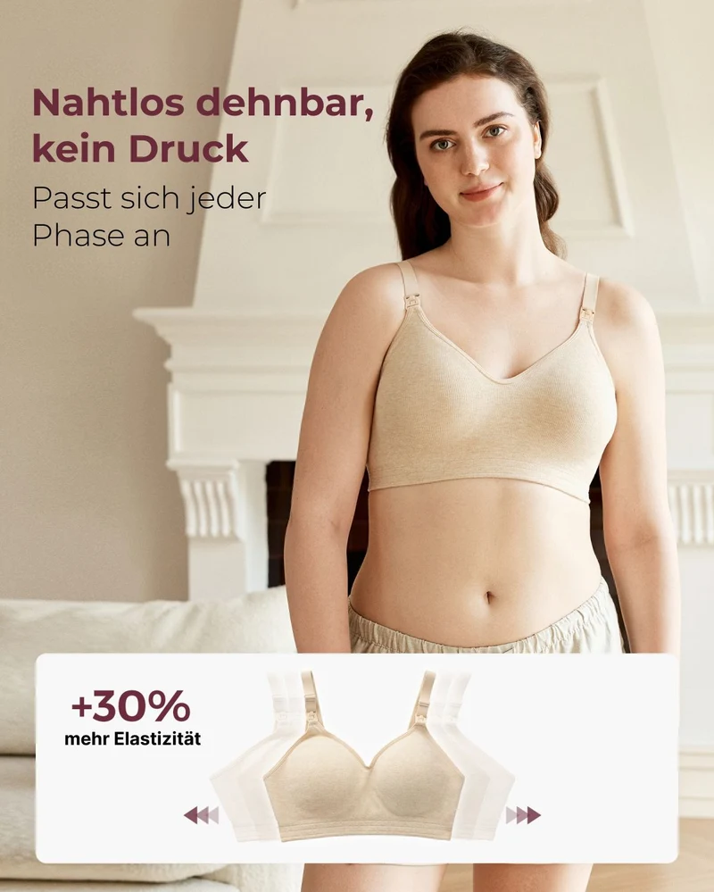 Momcozy Weicher U.S. Baumwolle Nahtloser Mutterschafts-BH