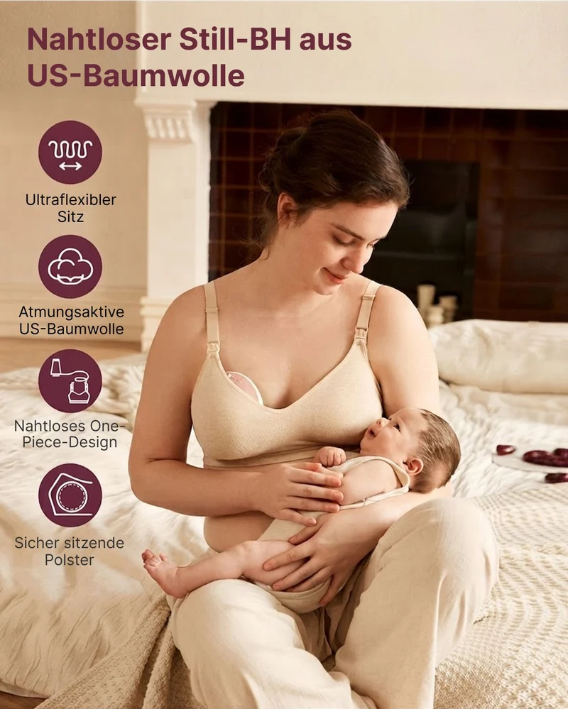 Momcozy Weicher U.S. Baumwolle Nahtloser Mutterschafts-BH