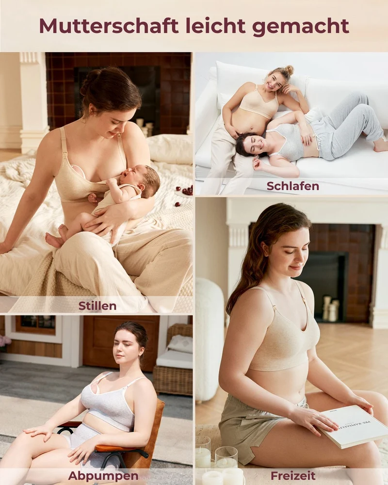 Momcozy Weicher U.S. Baumwolle Nahtloser Mutterschafts-BH