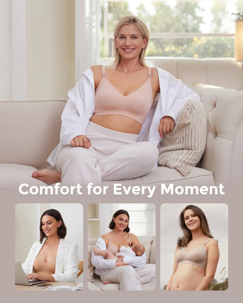 Schwangerschafts-Komfort-Bundle: Ergonest-Bauchband und ultraweicher nahtloser Still-BH YN21