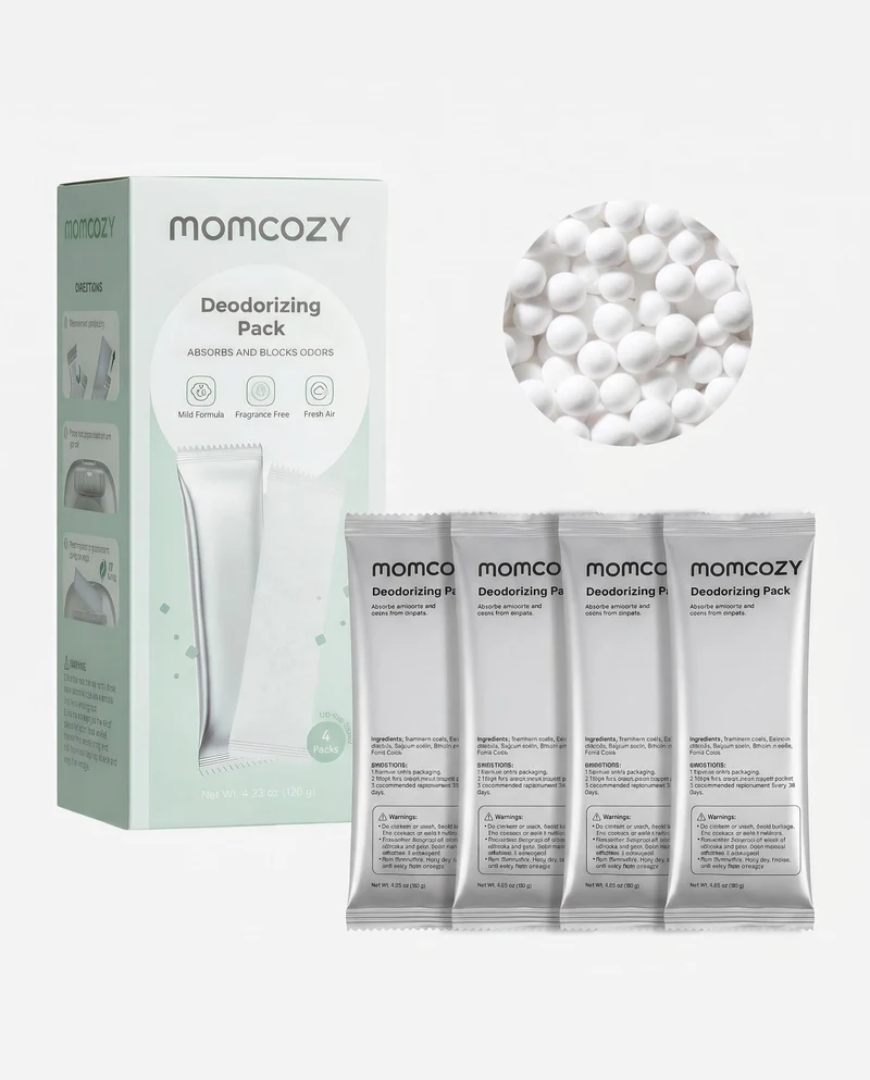Momcozy Diaper Pail Refills | Deodorizer Packs & Drawstring Trash Bags