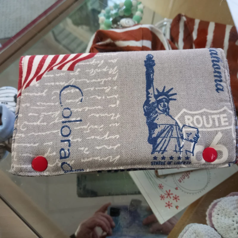 Geldbörse XL mit Knöpfen USA Route 66 SOFORT VERFÜGBAR von Atelier MiaMia