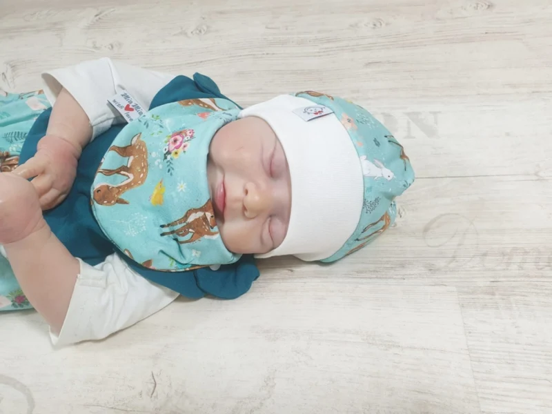 Beanie Set Mütze und Tuch Rehlein Nr.267 von Atelier MiaMia