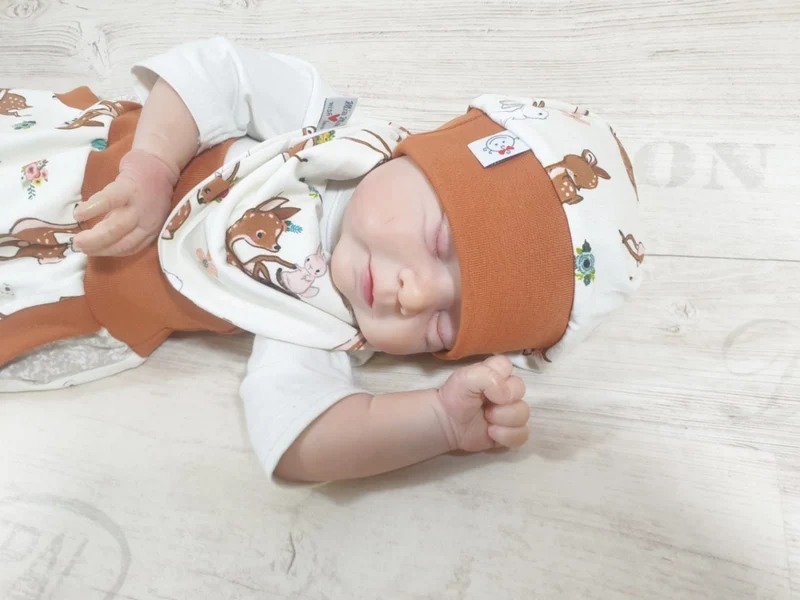 Beanie Set Mütze und Tuch Reh Hase Nr.268 von Atelier MiaMia