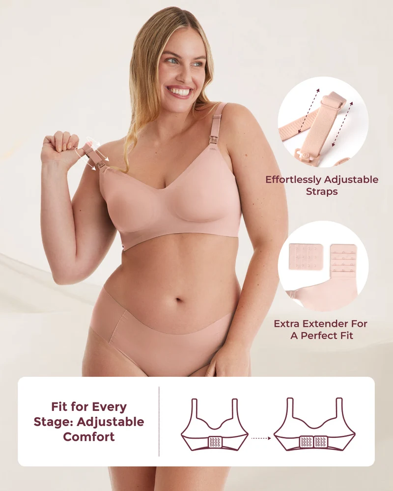 Schwangerschafts-Komfort-Bundle: Ergonest-Bauchband und ultraweicher nahtloser Still-BH YN21