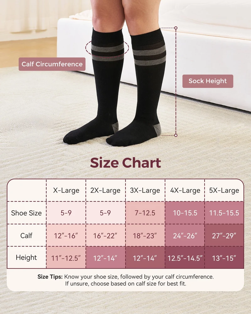 Momcozy Kompressionssocken für Schwangere, 2er Pack 15-20 mmHg