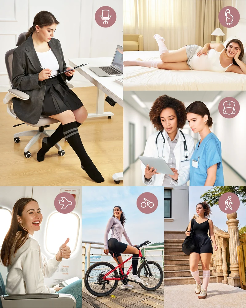 Momcozy Kompressionssocken für Schwangere, 2er Pack 15-20 mmHg