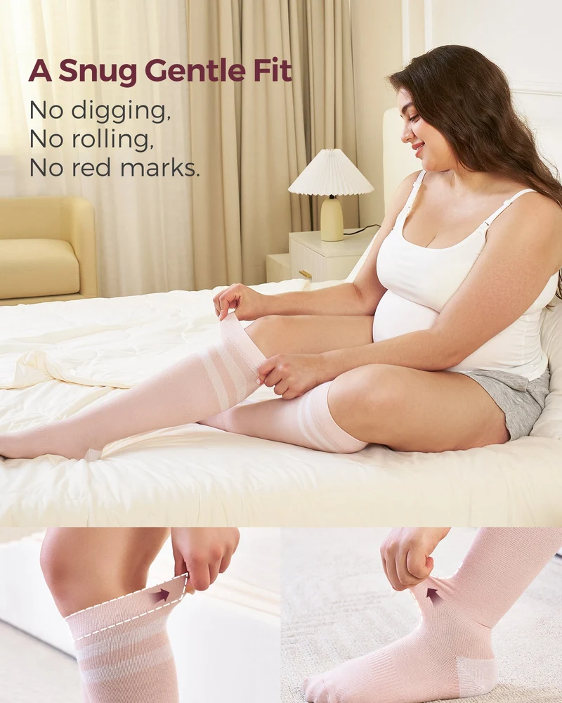 Momcozy Kompressionssocken für Schwangere, 2er Pack 15-20 mmHg