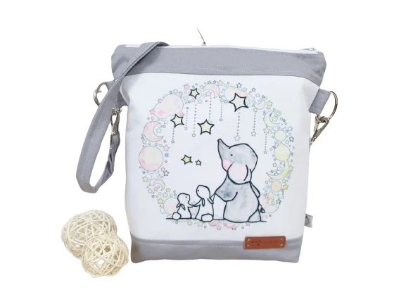 Kindergartentasche, Kindertasche Elefant Hase Sterne von Atelier MiaMia