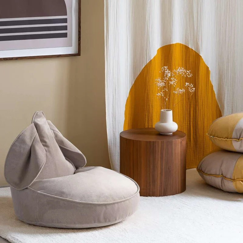 Hasen-Beanbag Samt Beige