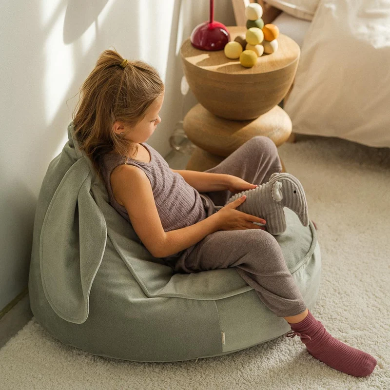 Hasen-Beanbag Samt Jade