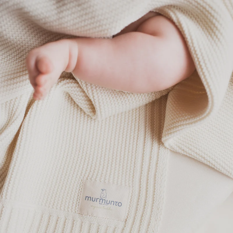 Bio-Schurwolle Baby-Strickdecke - murmunto
