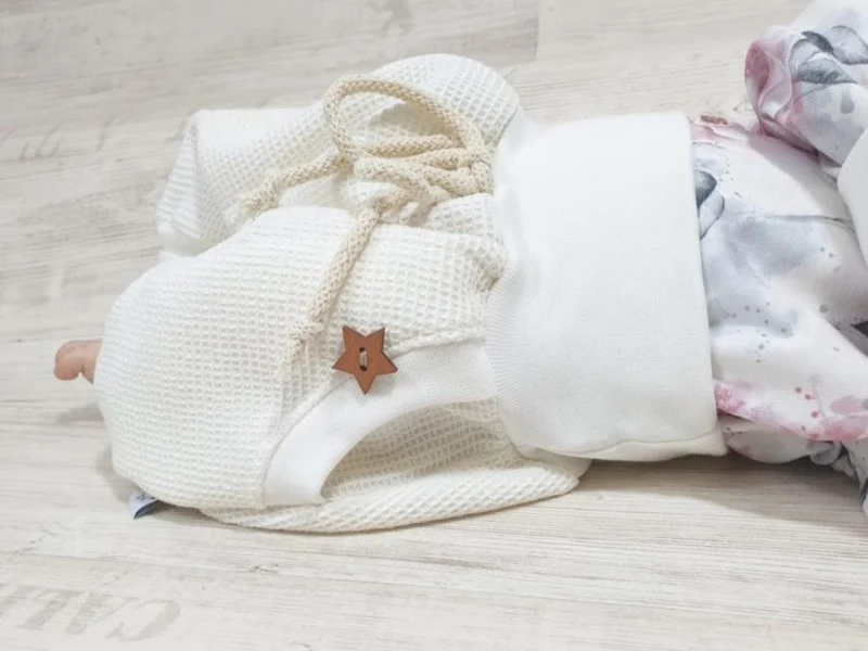 Coole Pumphose oder Babyset kurz und lang Waffel Creme Sternchen 29 von Atelier MiaMia