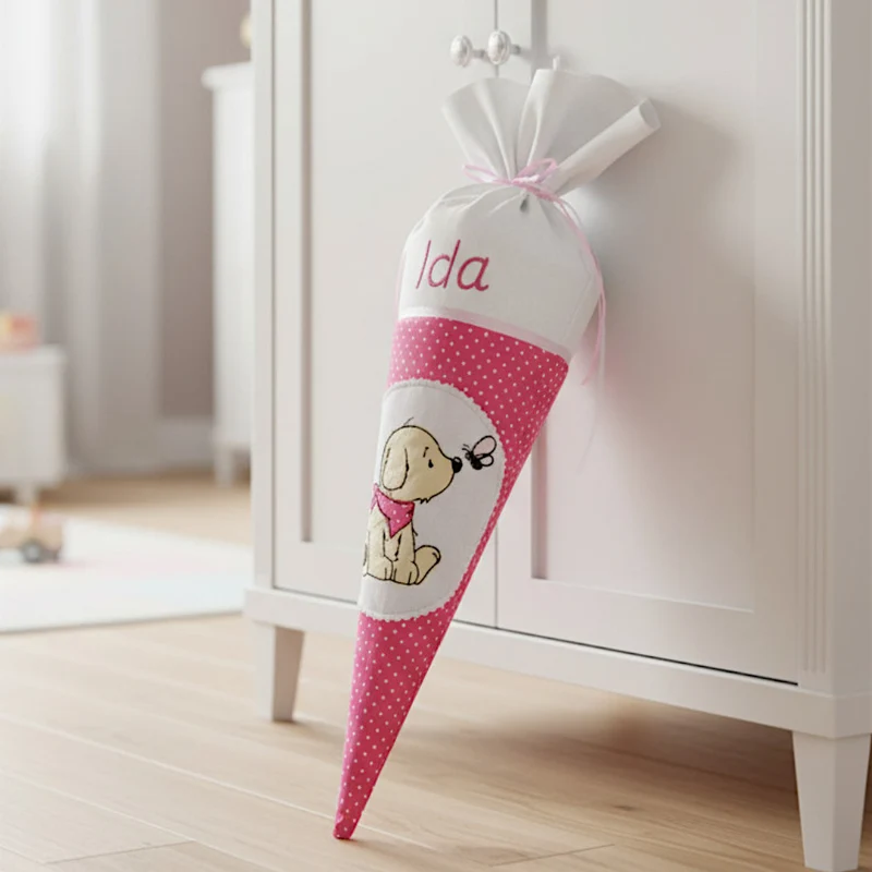 KITA Tüte / Geschwistertüte "Hund" personalisiert 30 cm mit Papprohling