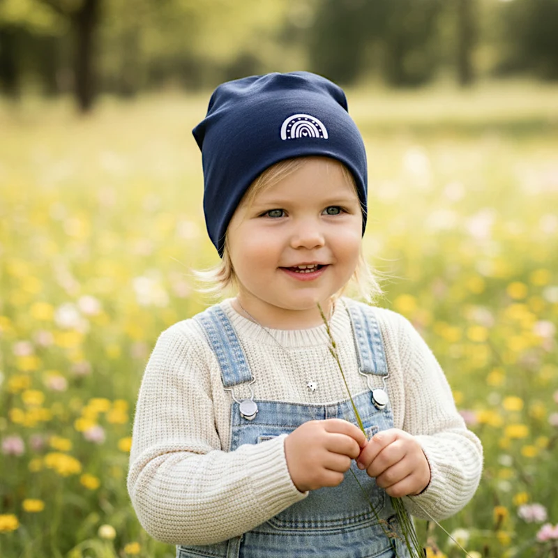 BEANIE MÜTZE "Regenbogen" aus Jerseystoff für Babys und Kleinkinder