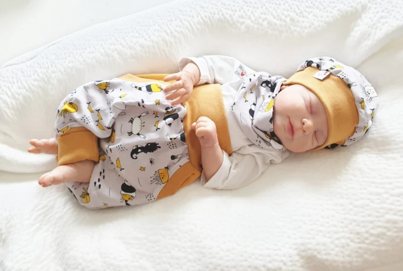Coole Pumphose oder Babyset kurz und lang Meerestiere Senf - Gelb 1 von Atelier MiaMia